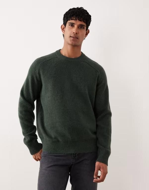 セレクティッド メンズ アウター ニット・セーター セーター Selected boxy alpaca blend sweater Deep Forest フォレスト
