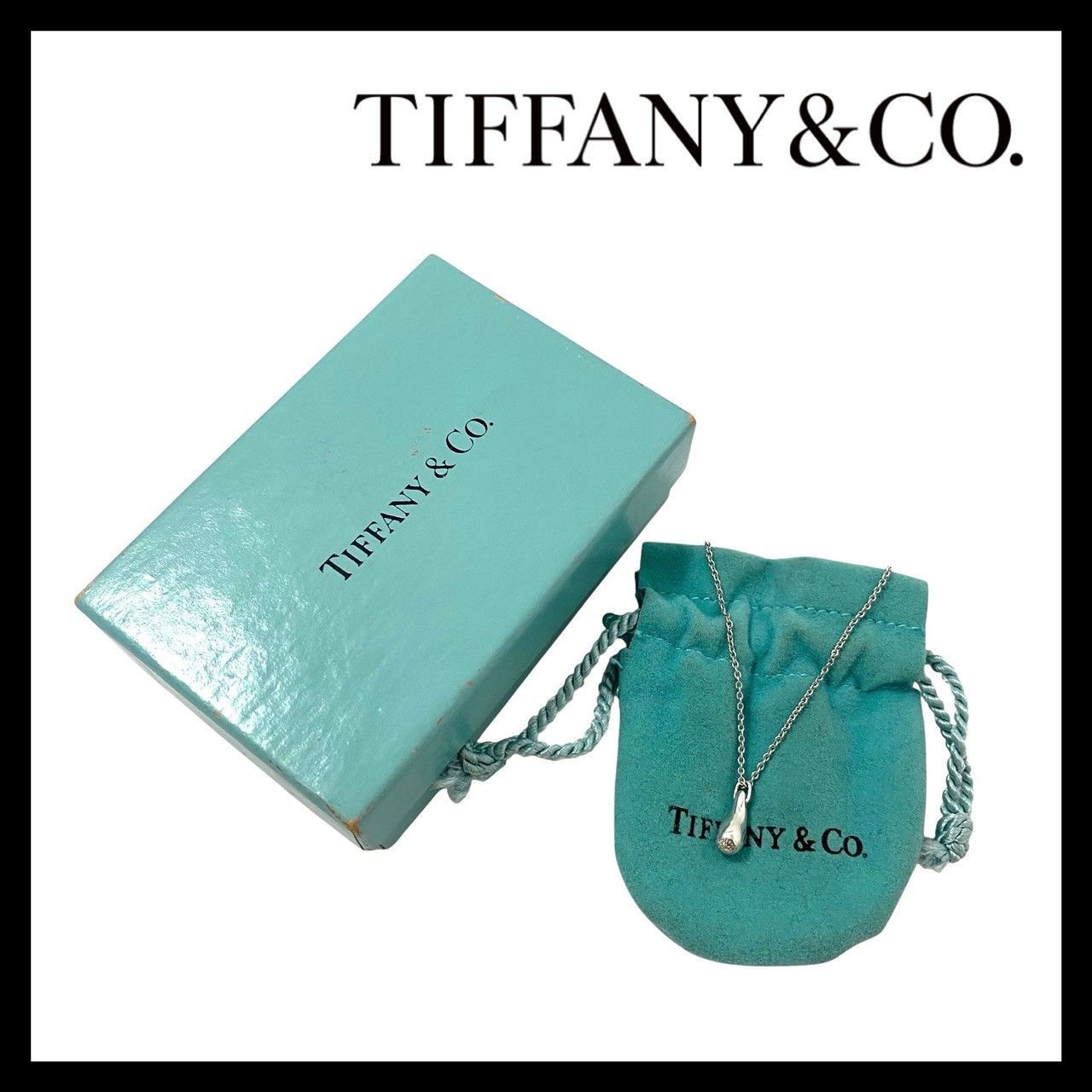 MU【TIFFANY&Co.】ティアドロップ ネックレス ELSA PERETTI/エルサ