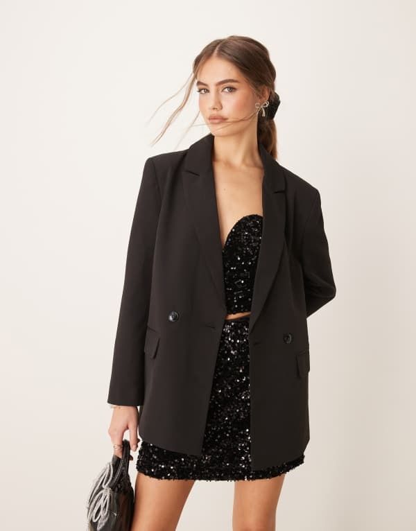 ミスセルフフリッジ レディース アウター ジャケット・ブルゾン ブレザー Miss Selfridge oversized blazer Black ブラック