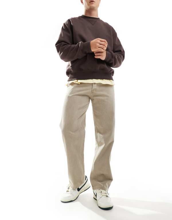 ジャック アンド ジョーンズ メンズ ボトムス デニムパンツ Jack Jones eddie baggy worker jean in washed Winter twig ブラウン
