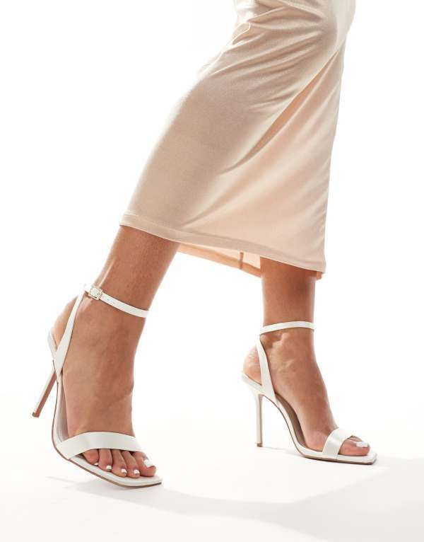 エイソス レディース シューズ サンダル サテン ヒール ASOS DESIGN Nali barely there heeled sandals satin Ivory Satin アイボリー