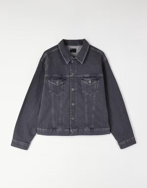 エイソス メンズ アウター ジャケット・ブルゾン デニム ASOS DESIGN denim trucker jacket in dark Gray グレー 12,935円