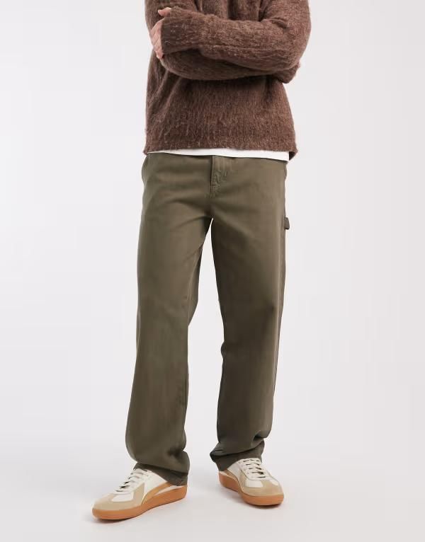 コットンオン メンズ ボトムス カジュアルパンツ Cotton baggy pants Khaki カーキ