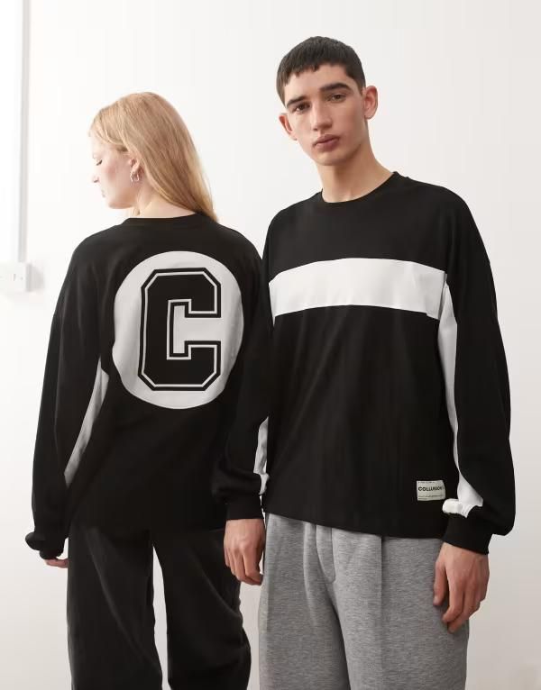 コルージョン レディース トップス Tシャツ グラフィック COLLUSION Unisex black and white boxy graphic skate Tshirt Black ブラック