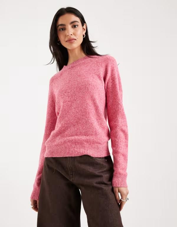 ヴェロモーダ レディース アウター ニット・セーター Vero Moda round necknit sweater in jazzy heathered Jazzy Heather ヘザー