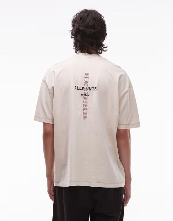 オールセインツ メンズ トップス Tシャツ AllSaints Knox Tshirt Beige ベージュ