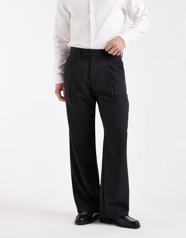 ジャック アンド ジョーンズ メンズ ボトムス カジュアルパンツ プリーツ Jack Jones pleated chino pants Black ブラック