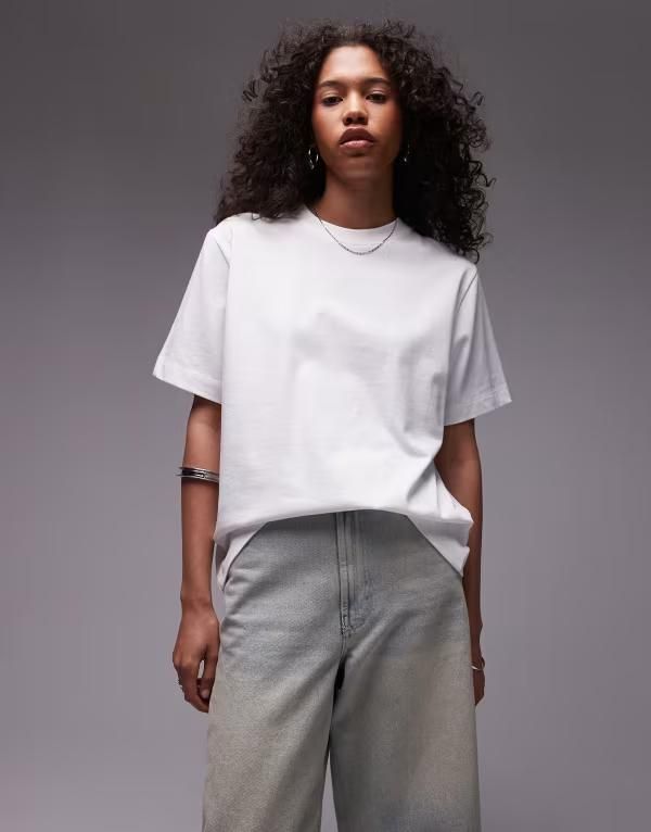 トップショップ レディース トップス Tシャツ Topshopremium basic short sleeve tee WHITE ホワイト