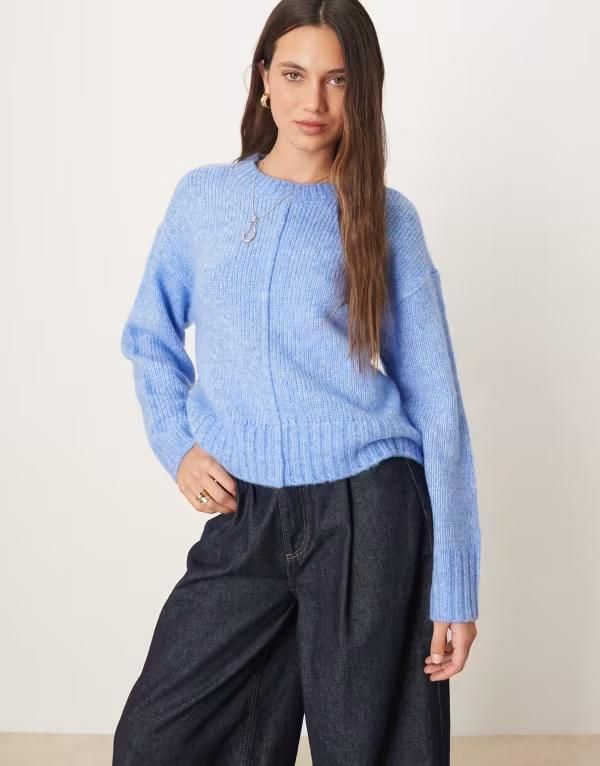 ジェイディーワイ レディース アウター ニット・セーター JDY seam details knit sweater BLUE ブルー