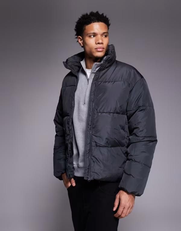 アダプト メンズ アウター ジャケット・ブルゾン ADPT padded puffer jacket in dark Asphalt グレー