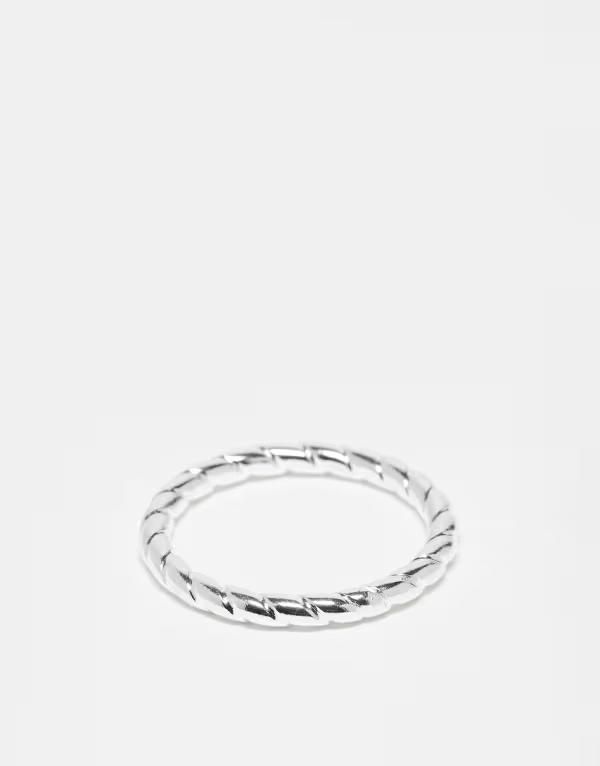 エイソス メンズ アクセサリー リング ASOS DESIGN sterling silver twist detail ring tone SILVER シルバー