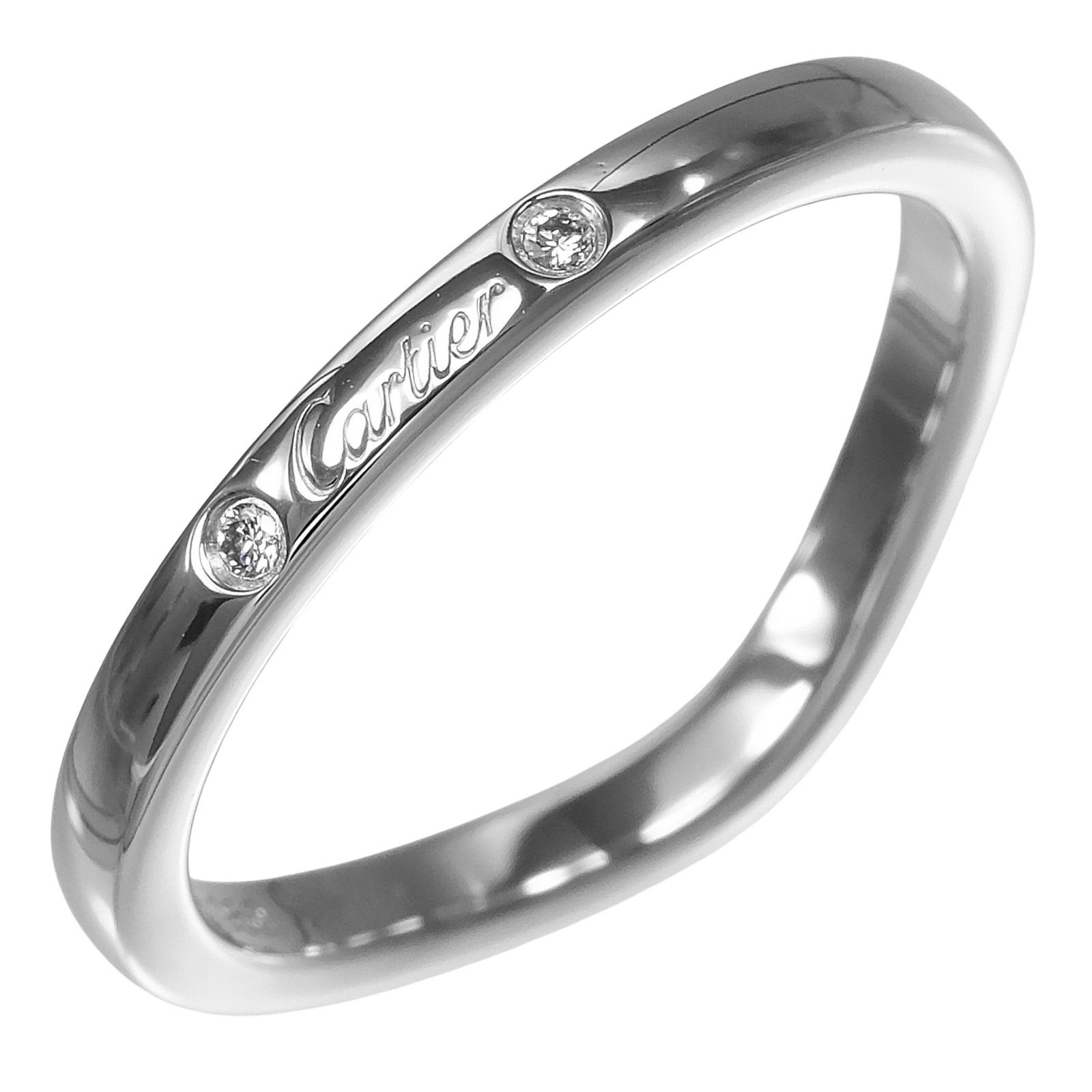 【CARTIER】カルティエ バレリーナ Pt950プラチナ×3Pダイヤモンド 8.5号 レディース 3.15g リング・指輪
