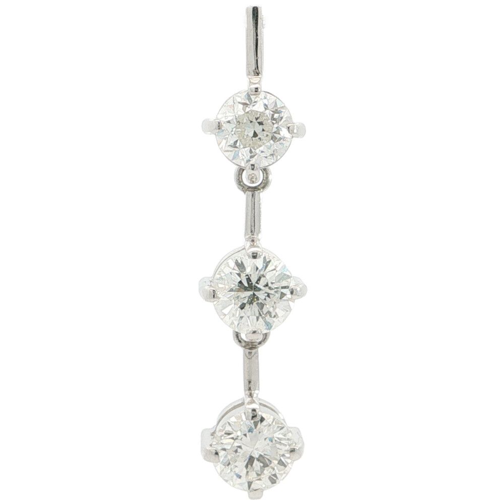 3.368ct (1.005ct 1.169ct 1.194ct) リロジー 3P ダイヤモンドペンダントトップ Pt900-5.1g プラチナ【♀】【A】【レディース】★■614442【中古】