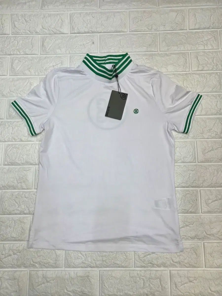 新品 ジーフォア 白/緑 半袖 ゴルフ Tシャツ mサイズ