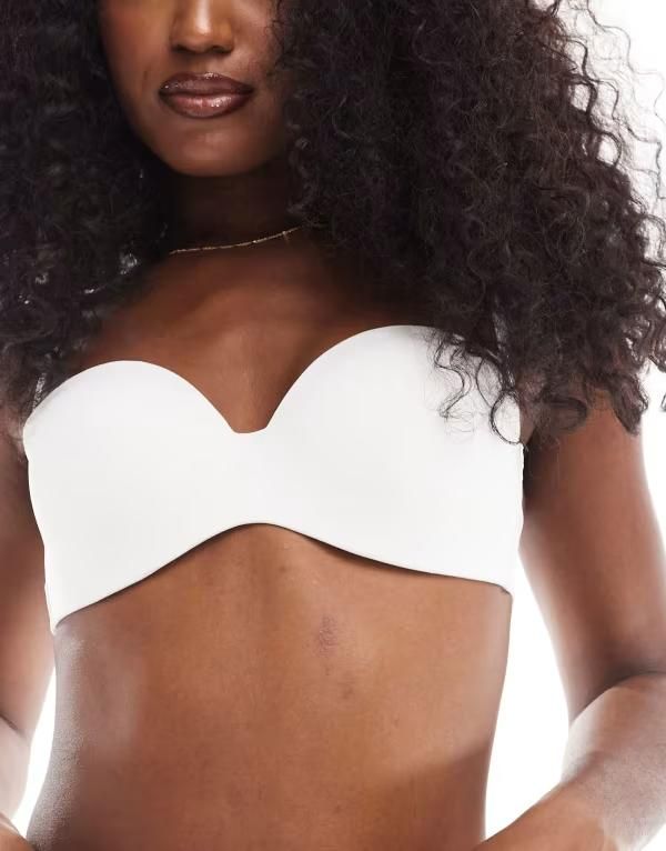コットンオン レディース アンダーウェア ブラジャー ストラップレス コットン CottonOn Cotton On seamless strapless bra WHITE ホワイト