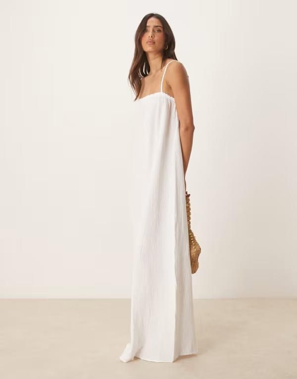 ジェイディーワイ レディース トップス ワンピース マキシワンピース ノースリーブ マキシ JDY cheesecloth sleeveless maxi dress WHITE ホワイト