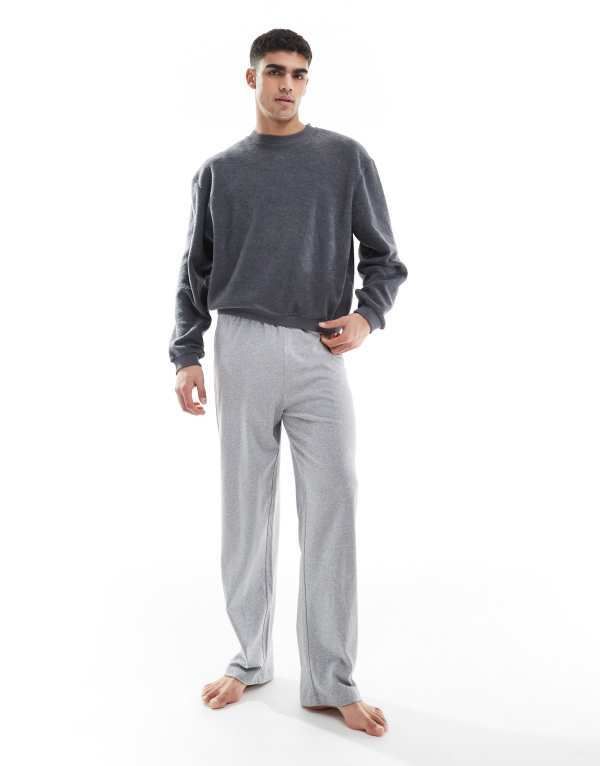 エイソス メンズ ボトムス カジュアルパンツ パンツ ジャージー ASOS DESIGN lounge pants heather jersey Gray Heather グレー
