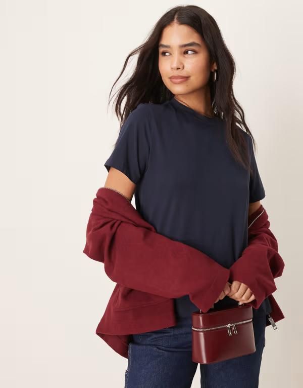 ヴィラ レディース トップス Tシャツ VILA oversized boyfriend fitshirt Navy Blazer ネイビー