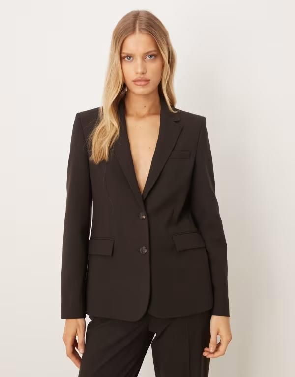 マンゴ レディース アウター ジャケット・ブルゾン ブレザー Mango Bergen tailored classic blazer part of a set BROWN ブラウン