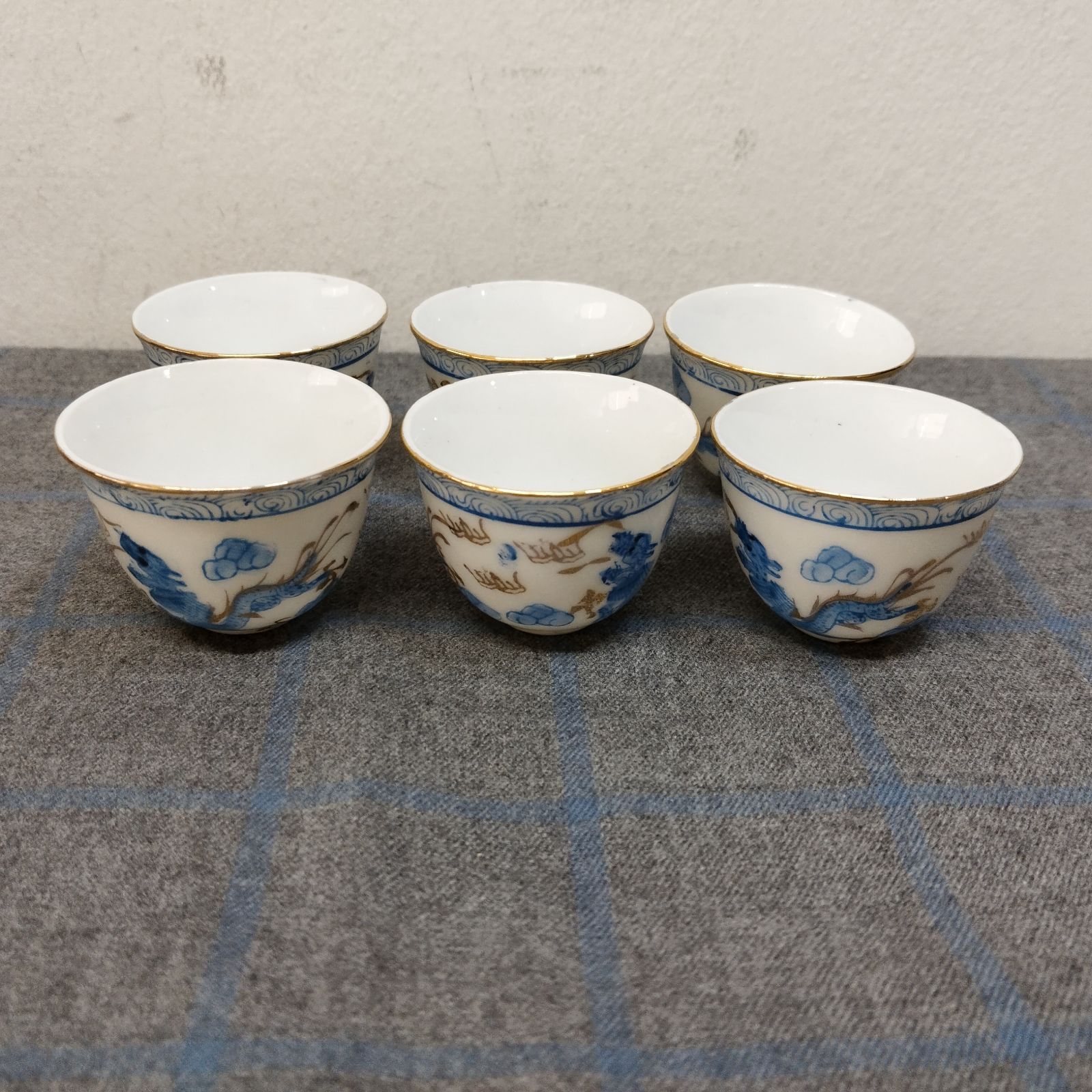 レトロ】中国茶器セット ミニティーセット カップ 急須 皿 ☆L2223