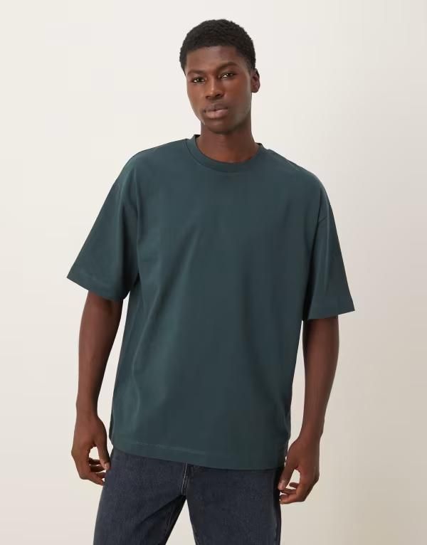 エイソス メンズ トップス Tシャツ ASOS DESIGN heavyweight oversized tshirt in dark Deep forest フォレスト