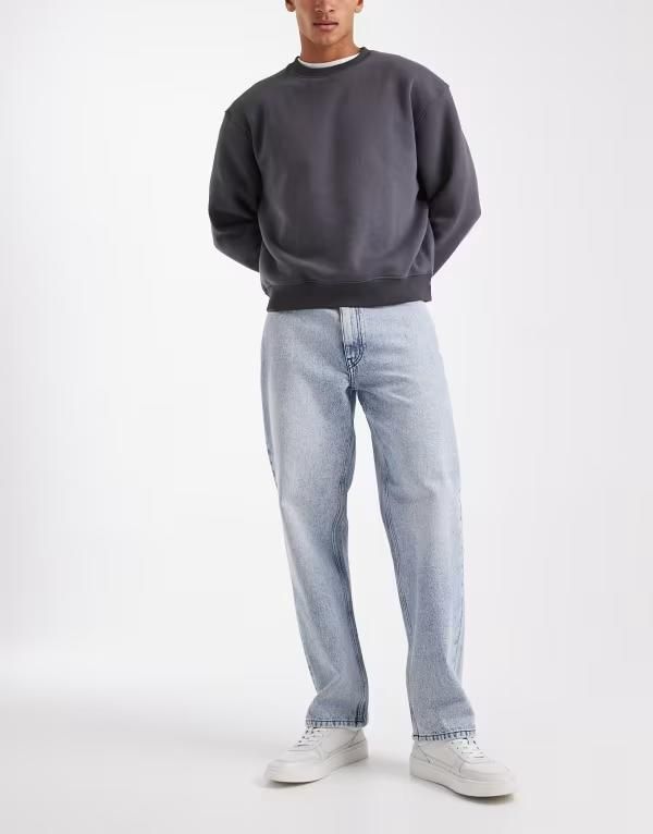 エイソス メンズ ボトムス デニムパンツ ジーンズ ASOS DESIGN baggy fit jeans in light wash LIGHT WASH BLUE ブルー