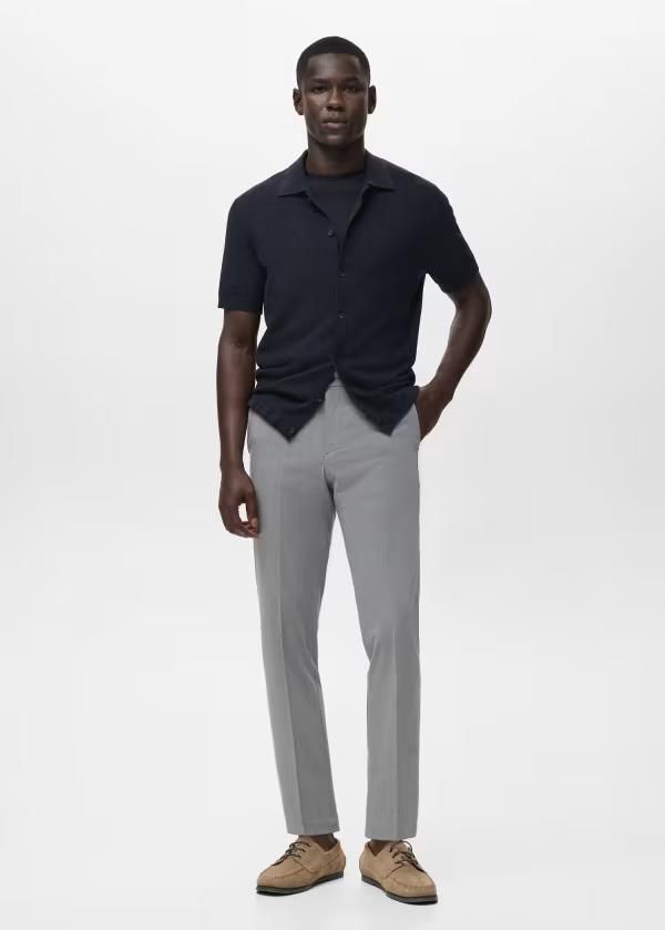 マンゴ メンズ ボトムス カジュアルパンツ プリーツ パンツ Mango tailored pleated front tapered pants in light LIGHT GRAY グレー