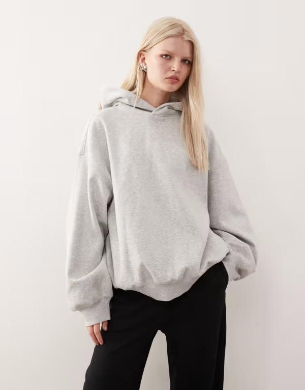 ウィークデイ レディース アウター パーカー・スウェット パーカー Weekday soft heavy oversized hoodie melange Gray melange グレー