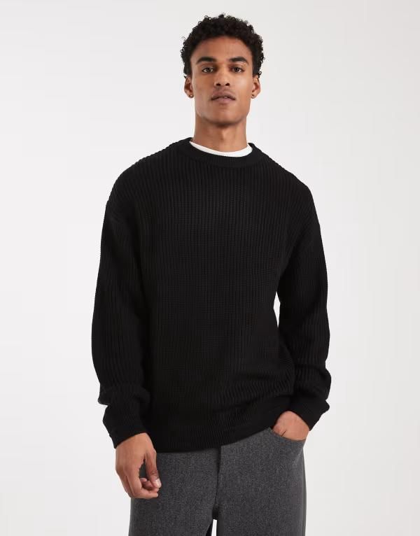 ジャック アンド ジョーンズ メンズ アウター ニット・セーター Jack Jones oversized sweater Black ブラック