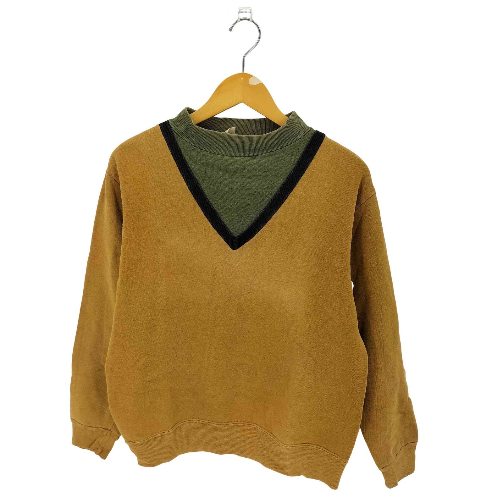 ユーズドフルギ USED古着 {SPORTSWEAR OF QUALITY} 60s-70s 切替クルーネックスウェット メンズ JPN：M