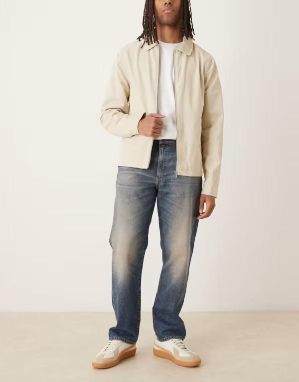 エイソス メンズ ボトムス デニムパンツ ストレート ジーンズ ASOS DESIGN stretch straight leg jeans in darkwash Dark wash blue ブルー