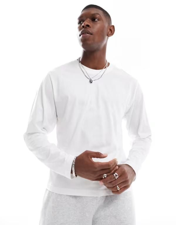 コットンオン メンズ トップス Tシャツ Cotton On long sleeve Tshirt WHITE ホワイト
