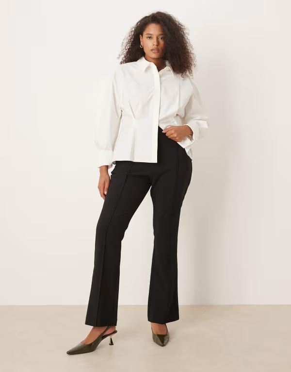 エイソス レディース ボトムス カジュアルパンツ パンツ ASOS Curve ASOS DESIGN Curve tailored flare pants black ブラック