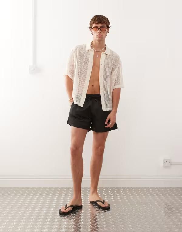 コルージョン メンズ 水着 ハーフパンツ・ショーツ ショートパンツ COLLUSION swim shorts Black ブラック