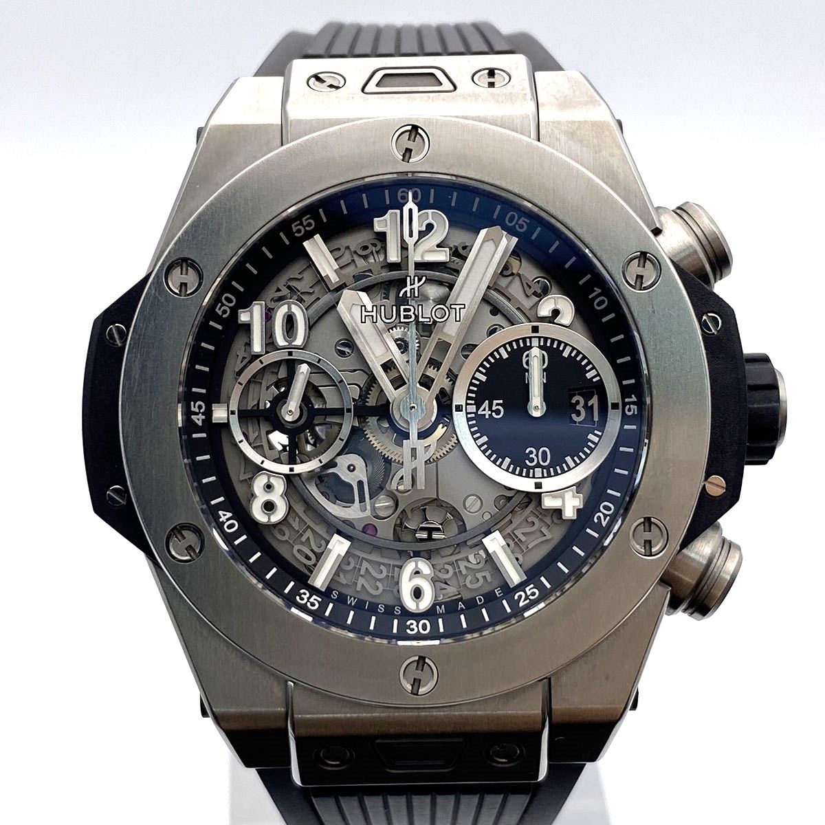 HUBLOT ウブロ ビッグ・バン ウニコ　チタニウム 腕時計 441.NX.1171.RX メンズ チタン ラバー ブラック 中古