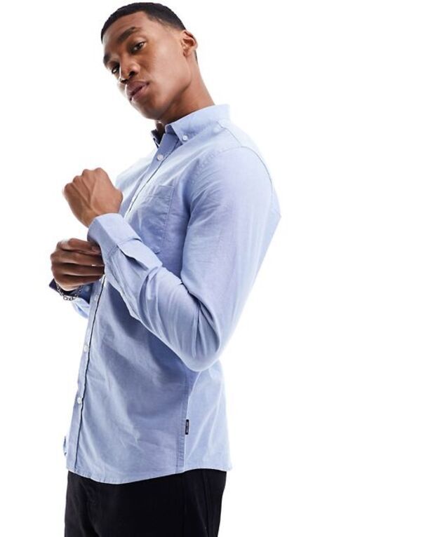 オンリーアンドサンズ メンズ トップス シャツ スリムフィット ボタンダウン オックスフォード ダウン Only Sons slim fit button down oxford shirt in light Cashmere Blue ブルー