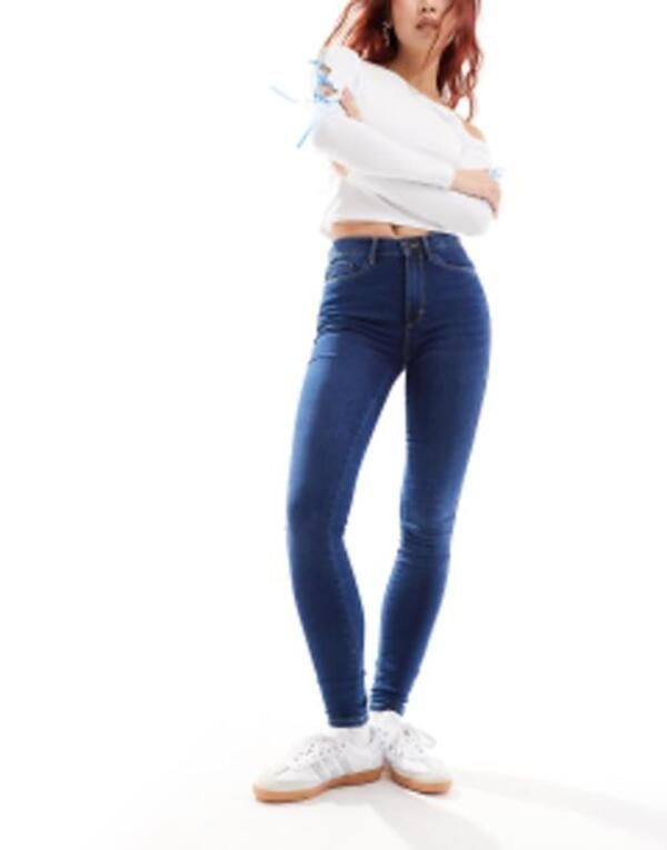 オンリー レディース ボトムス デニムパンツ ジーンズ Only Royal high waisted skinny jeans in mid MID BLUE ブルー