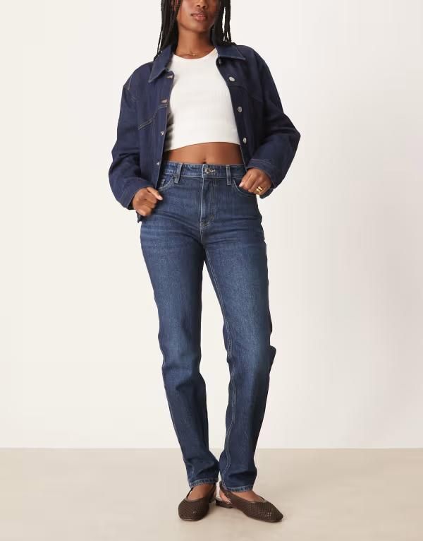 マンゴ レディース ボトムス デニムパンツ ジーンズ Mango Newmom slim mom jeans in deep Deep blue ブルー