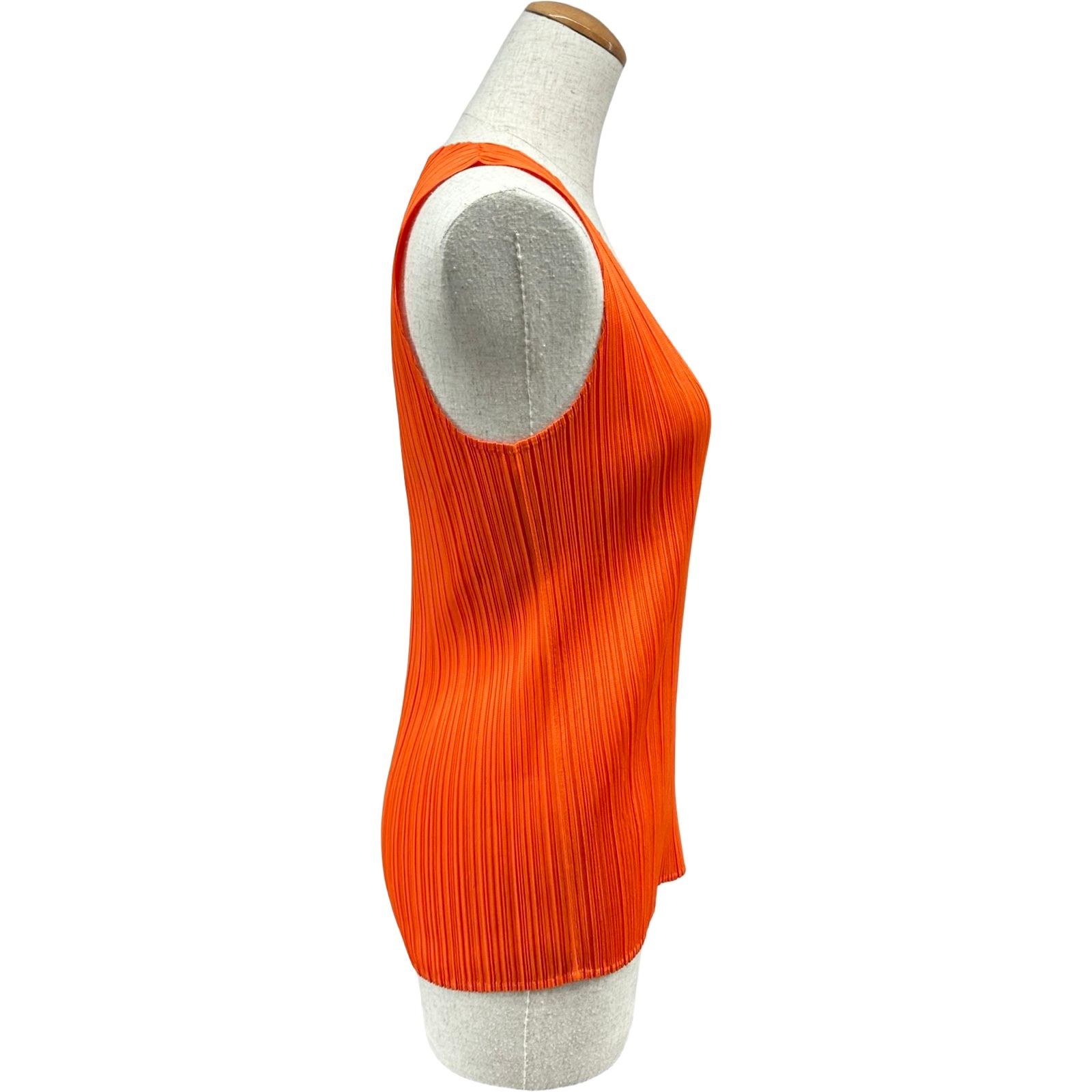 PLEATS PLEASE ISSEY MIYAKE プリーツトップス オレンジ ポリエステル