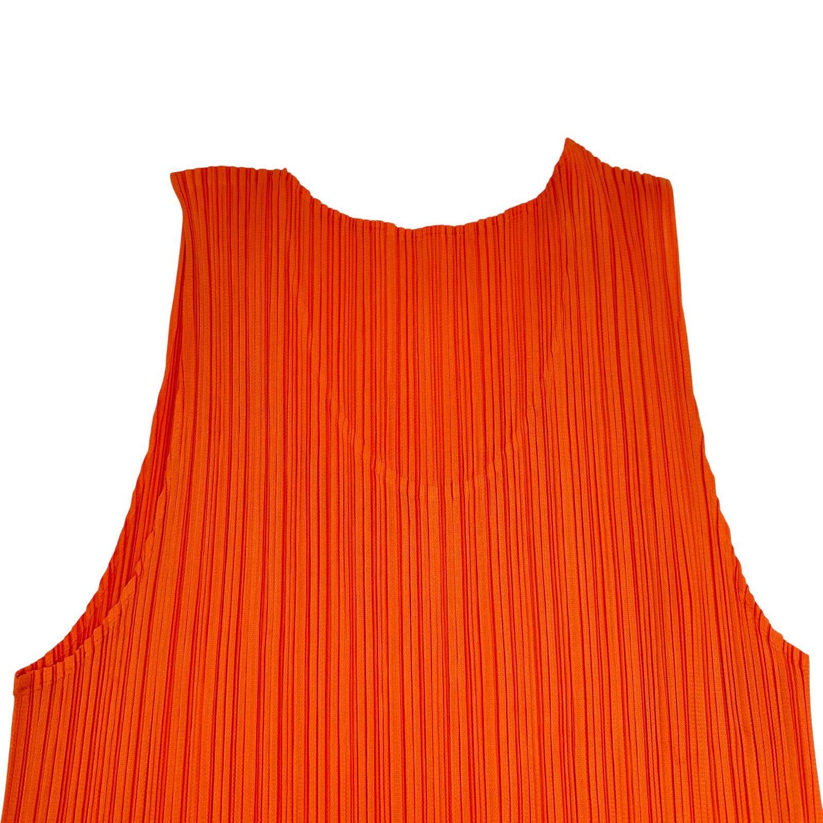 PLEATS PLEASE ISSEY MIYAKE プリーツトップス オレンジ ポリエステル
