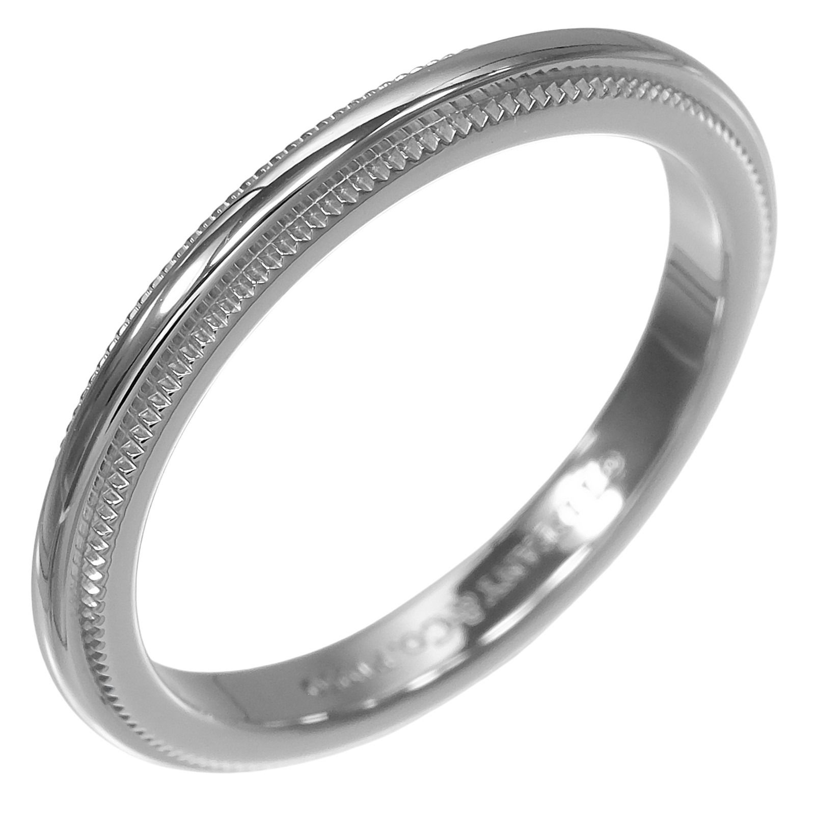 【TIFFANY&Co.】ティファニー ミルグレイン トゥギャザー Pt950プラチナ 6号 レディース 3.25g リング・指輪