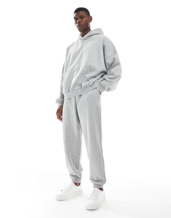 エイソス メンズ ボトムス カジュアルパンツ パンツ スウェットパンツ ASOS DESIGN essential oversized sweatpants heather Gray Heather グレー