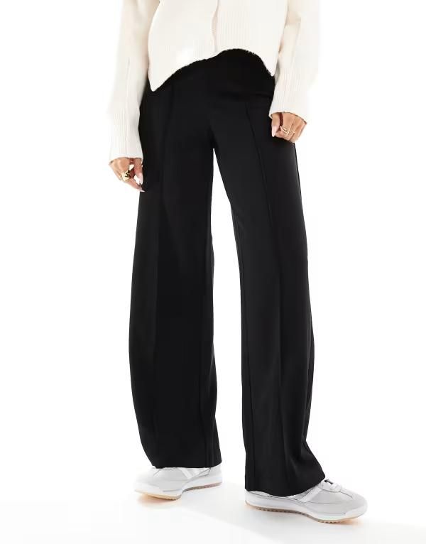 ヴェロモーダ レディース ボトムス カジュアルパンツ ワイドレッグ パンツ Vero Moda pleat front wide leg pants Black ブラック