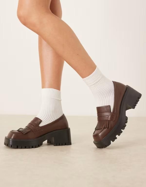 レイド レディース シューズ スリッポン・ローファー ローファー RAID Vamika chunky loafers Brown pu ブラウン