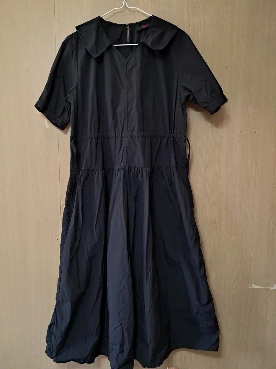 SOUP 黒色 ナイロン 半袖 Long ONE PIECE M/L