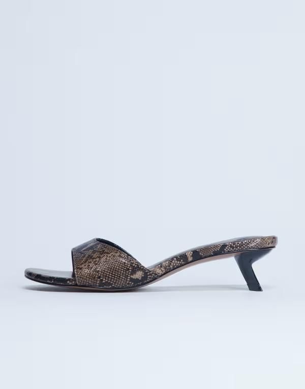 トップショップ レディース シューズ サンダル ヒール Topshop Ivee kitten heel mule in natural snake SNAKE