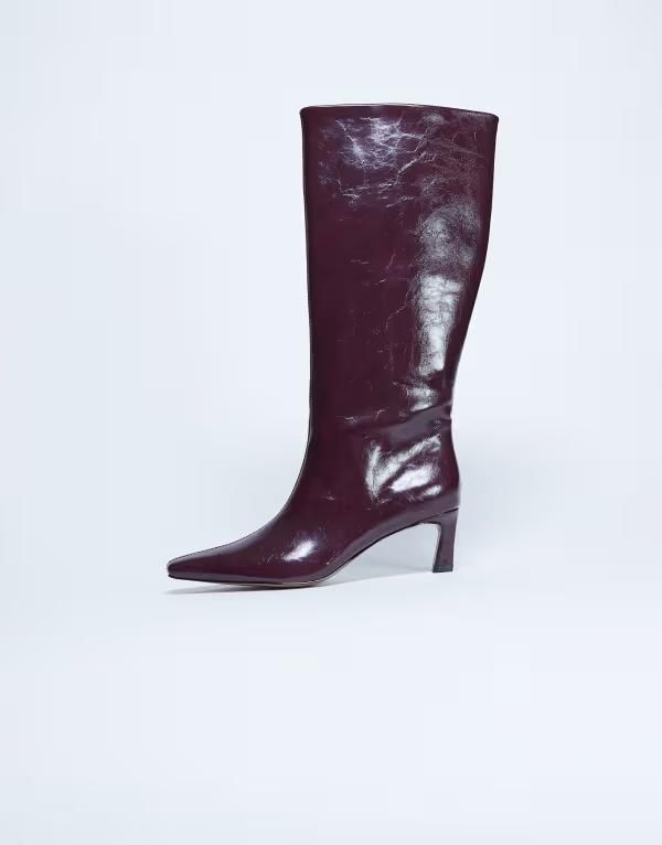 トップショップ レディース シューズ ブーツ・レインブーツ Topshop Tanya pointoe knee high boots Burgundy バーガンディ