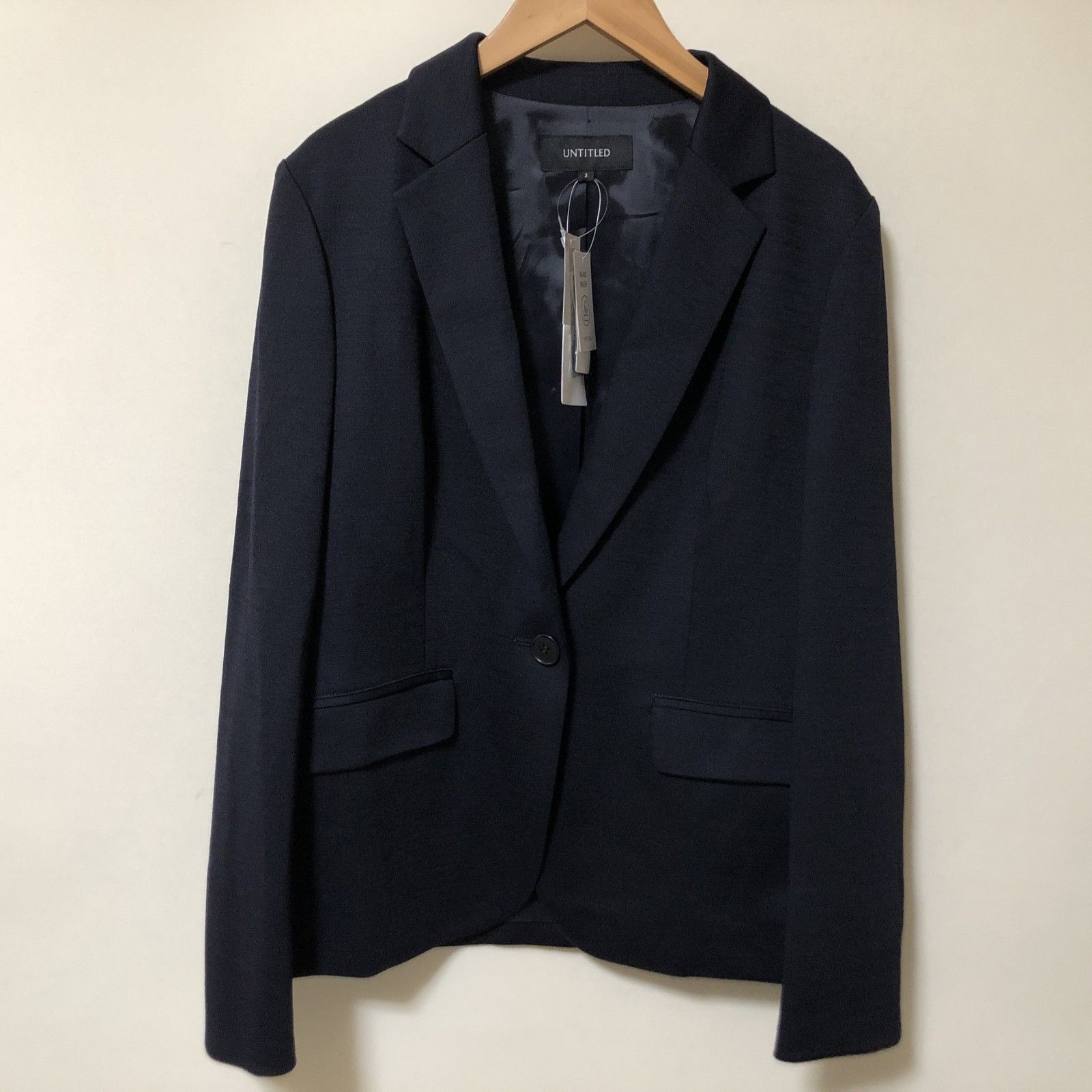E510　新品　UNTITLED　アンタイトル　ネイビー　ジャケット　3　L 　濃紺　定価35,200円
