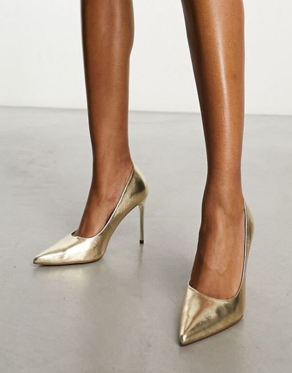 エイソス レディース シューズ パンプス ヒール ASOS DESIGN Paphos pointed high heeled pumps GOLD ゴールド