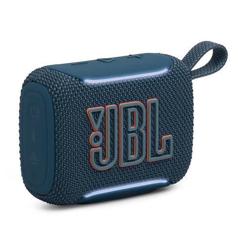 JBL GO5 Bluetoothスピーカー USB C充電/IP68防塵防水/ロスレス再生/アンビエントエッジライト/AirTouch/ステレオペアリング/小型/アプリ対応/Auracast対応/パッシブラジエーター搭載/ポータブル/ブルー JBLGO5Bt